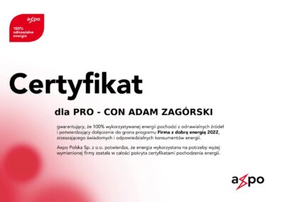 CERTYFIKAT AXPO