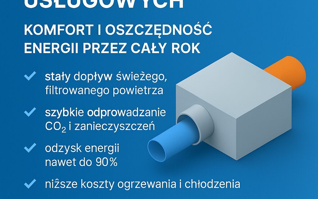 Rekuperacja w budynkach usługowych – komfort i oszczędność energii przez cały rok